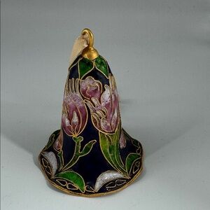 Elegant Floral Holiday Bell Christmas Ornament